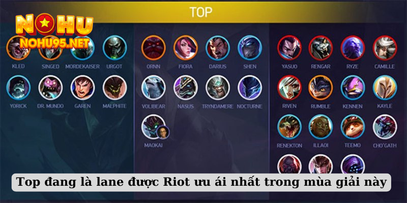 Top đang là lane được Riot ưu ái nhất trong mùa giải này